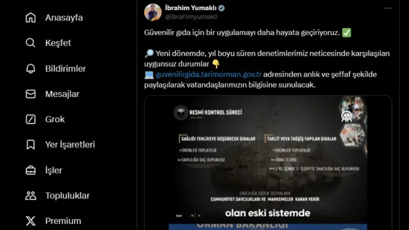 <p>Taklit veya Tağşiş Yapılan Gıdalar:</p>
<p>https://guvenilirgida.tarimorman.gov.tr/GuvenilirGida/gkd/TaklitVeyaTagsis?siteYayinDurumu=True</p>
<p></p>
<p>Sağlığı Tehlikeye Düşürecek Gıdalar:</p>
<p>https://guvenilirgida.tarimorman.gov.tr/GuvenilirGida/gkd/SagligiTehlikeyeDusurecek?siteYayinDurumu=True</p>