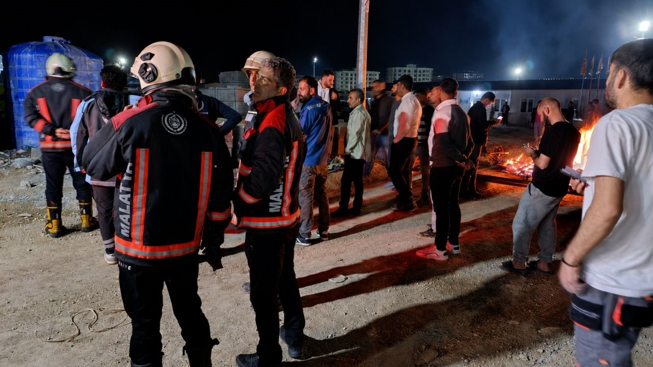 Bostanbaşı Toki̇ Şantiyesinde, Maaşlarını Alamayan Işçiler Çatıya Çıktı! (4) Malatyahaber