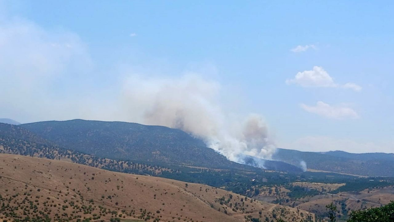 38 Araç, 1 Helikopter Müdahale Ediyor! Pütürge’de Ciğerlerimiz Yandı (4) Malatyahaber