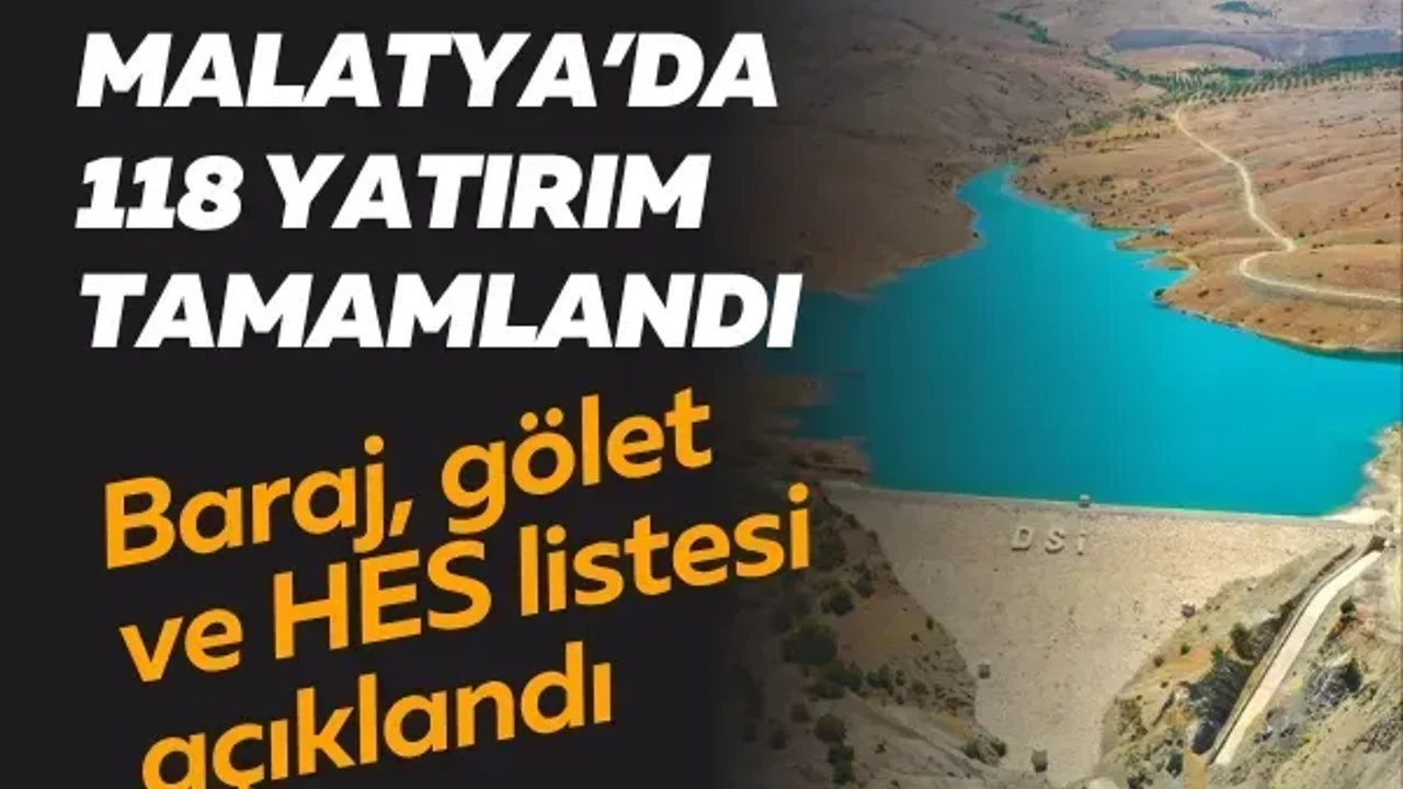 Malatya’da 118 yatırım tamamlandı: Baraj, gölet ve HES listesi açıklandı