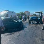 Doğanşehir’de otomobil ile traktör çarpıştı! 3 yaralı