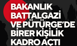 Bakanlık Battalgazi ve Pütürge’de birer kişilik kadro açtı