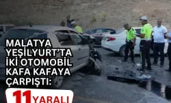 Malatya Yeşilyurt’ta iki otomobil kafa kafaya çarpıştı: 11 yaralı