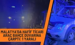 Malatya’da hafif ticari araç bahçe duvarına çarptı: 1 yaralı
