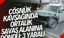 Çöşnük kavşağında ortalık savaş alanına döndü: 3 yaralı