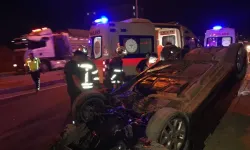 Galericiler Sitesi mevkiinde kaza: Araç ters döndü