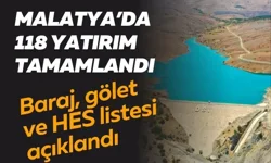 Malatya’da 118 yatırım tamamlandı: Baraj, gölet ve HES listesi açıklandı