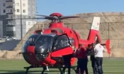 Darende’de göğüs ağrısı çeken hasta için ambulans helikopter havalandı