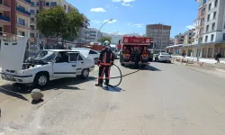 Malatya’nın göbeğinde facianın eşiğinden dönüldü! Otomobil alev aldı