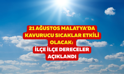 Malatya’da kavurucu sıcaklar etkili olacak: İlçe ilçe dereceler açıklandı