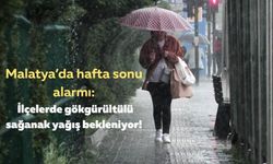 Malatya’da hafta sonu alarmı: İlçelerde gök gürültülü sağanak yağış bekleniyor!