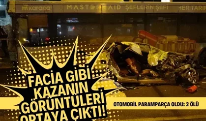 Facia gibi kazanın görüntüleri ortaya çıktı! Otomobil paramparça oldu: 2 ölü