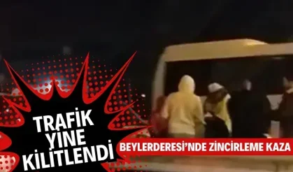 Beylerderesi’nde zincirleme kaza: Trafik yine kilitlendi