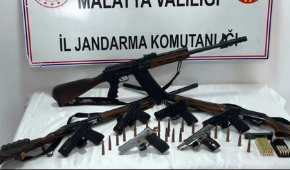 Doğanşehir’de silah baskını: Evlerden cephanelik çıktı