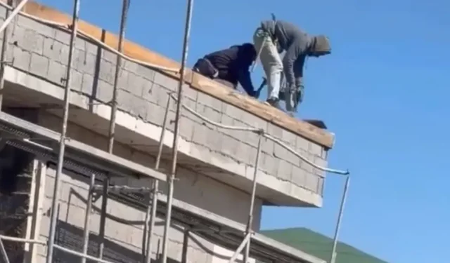 10 katlı binada ölümle dans ettiler!