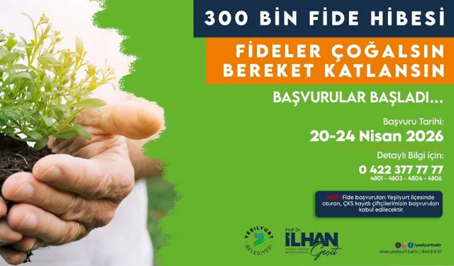 Yeşilyurt’ta tarımsal atılım: Çiftçilere 300 bin adet fide desteği!