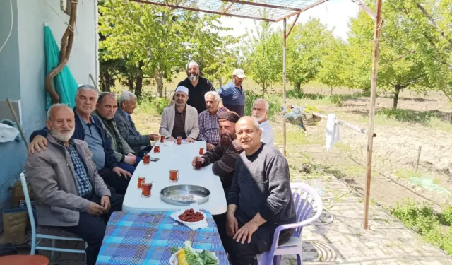 Cemaat bu kez camide değil, kayısı bahçesinde buluştu