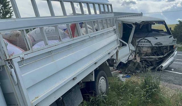 Kovancılar'da yem yüklü kamyonet dehşeti: Menfezin kenarında durabildi!