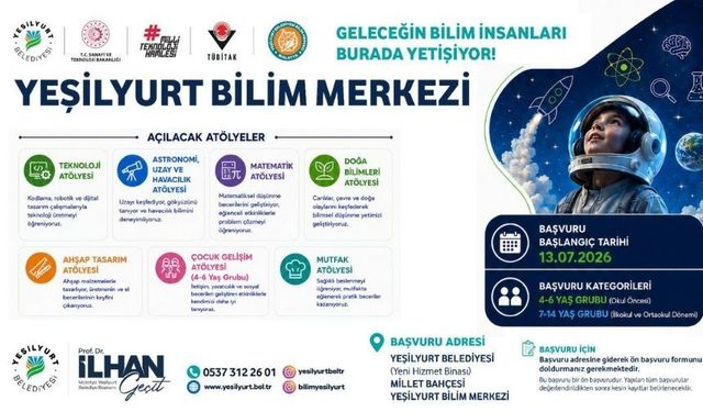 Yeşilyurt Bilim Merkezi için kayıtlar 13 Temmuz'da başlıyor