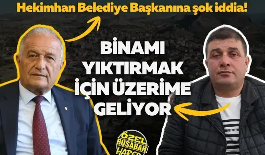 Hekimhan Belediye Başkanına şok iddia! Binamı yıktırmak için üzerime geliyor