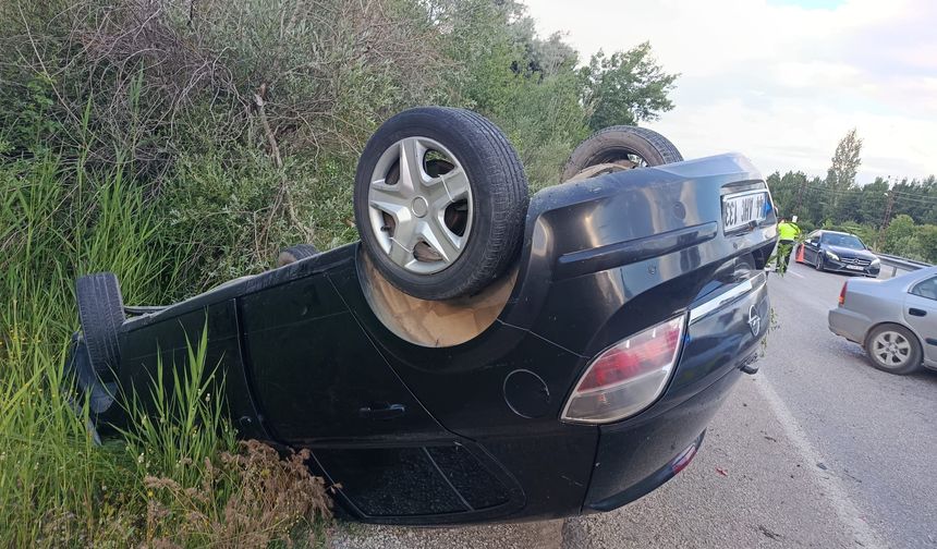 Doğanşehir Sürgü’de kontrolden çıkan otomobil takla attı: Olay yerine ekipler sevk edildi!