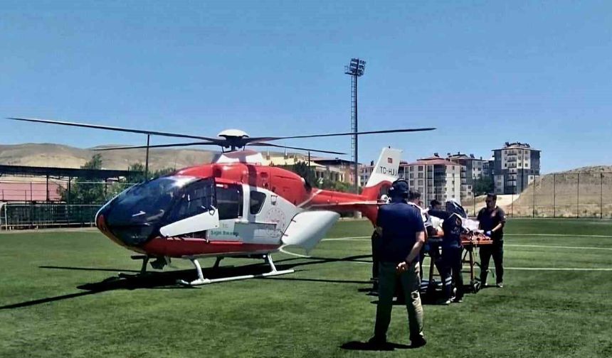 Darende'de zamanla yarış: Kopan parmak için helikopter havalandı!