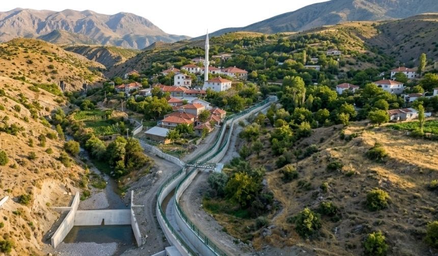 Malatya Hekimhan Dumlu Köyü taşkın kontrol çalışmaları tamamlandı