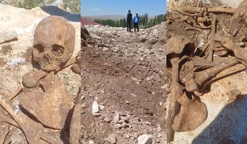 Malatya'da TOKİ kazısında şok bulgu: 2 kişiye ait kemikler bulundu!