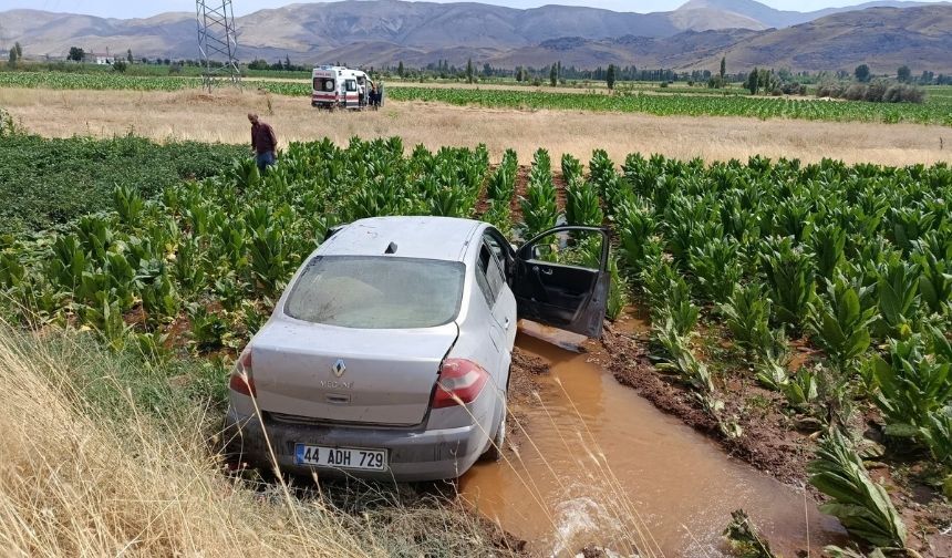 Doğanşehir’de otomobil tütün tarlasına devrildi: 3 yaralı