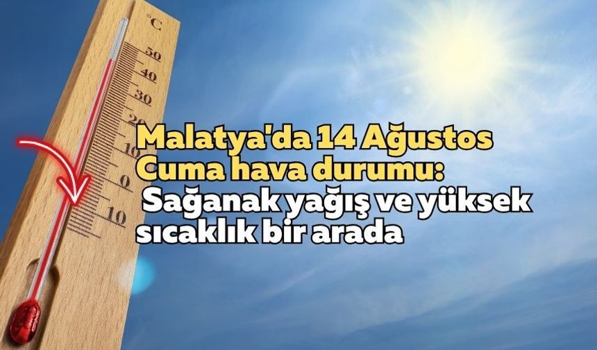 Malatya'da 14 Ağustos Cuma hava durumu: Sağanak yağış ve yüksek sıcaklık bir arada