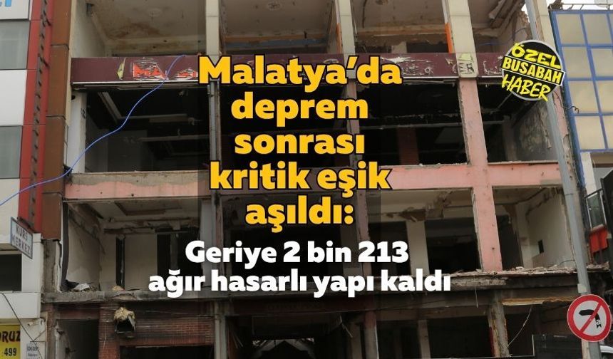Malatya’da deprem sonrası kritik eşik aşıldı: Geriye 2 bin 213 ağır hasarlı yapı kaldı