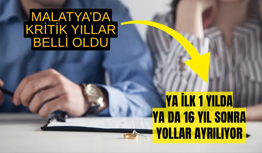 Malatya’da kritik yıllar belli oldu: Ya ilk 1 yılda ya da 16 yıl sonra yollar ayrılıyor