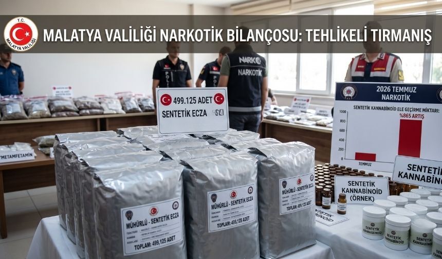 Malatya’da tehlikeli tırmanış: O zehirde yüzde 865’lik rekor, yarım milyon sentetik hap yakalandı!