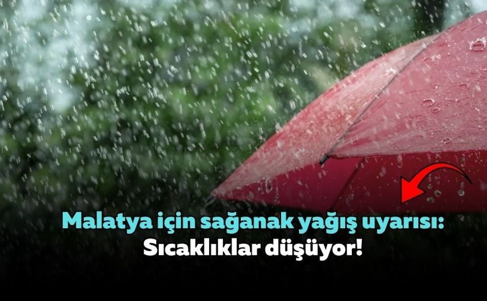 Malatya için sağanak yağış uyarısı: Sıcaklıklar düşüyor!