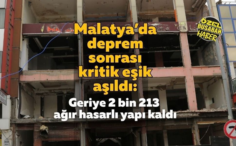Malatya’da deprem sonrası kritik eşik aşıldı: Geriye 2 bin 213 ağır hasarlı yapı kaldı